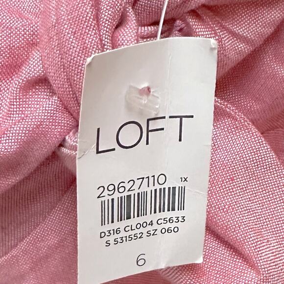Loft Linen Jumper NWT Wide Leg Sleveless Pink Women's Size 6 - Picture 4 of 7